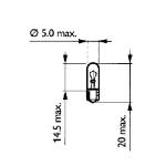 Ampoule Philips TEMOINS WEDGE BASE T5 1,2W 12V 1,2W W2X4.6D