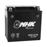 Batterie NHK 12V 12 Ah NTX14 FA SANS ENTRETIEN PRETE A EMPLOI Lg150xL87xH145mm ACTIVEE EN USINE QUALITE PREMIUM - EQUIVALENT YTX14