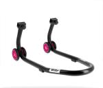 Béquille Bihr avant Home Track noir mat roues rose