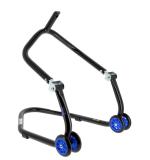 Béquille Bihr avant sous té Home Track noir mat roues bleu