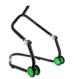 Béquille Bihr avant sous té Home Track noir mat roues vert