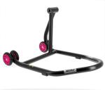 Béquille Bihr monobras droite Home Track noir mat roues rose
