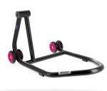 Béquille Bihr monobras gauche Home Track noir mat roues rose