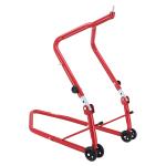B&eacute;quille P2R LEVE - BEQUILLE STAND AVANT FIXATION SOUS TE FOURCHE ACIER ROUGE HAUTEUR REGLABLE 67 &agrave; 88 cm