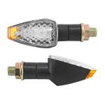 Clignotant Avoc MOTO GAMA A LEDS BASE ABS TRANSPARENT - TIGE COURTE L 70mm - H 28mm 29mm HOMOLOGUE CE PAIRE