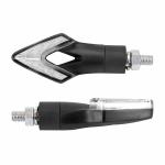 Clignotant Avoc MOTO IWA 7 LEDS AVANTS 2 ARRIERES BASE ABS TRANSPARENT - MAT L 80mm - H 35mm 20mm HOMOLOGUE CE PAIRE