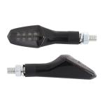 Clignotant Avoc MOTO KIYO 8 LEDS SMD AVANTS 2 ARRIEREBASE ABS TRANSPARENT - MAT L 82mm - H 25mm 28mm HOMOLOGUE CE PAIRE