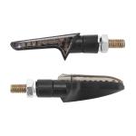 Clignotant Avoc MOTO MINI KOBE 12 LEDS BASE ABS FUME - 12 ORANGE LONG 70mm - LARG 24mm - HAUT 21mm HOMOLOGUE CE PAIRE