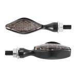 Clignotant Avoc MOTO MINI SAKA 12 LEDS ORANGE BASE ALU FUME - L 73mm - H 22mm 23mm HOMOLOGUE CE PAIRE