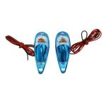 Clignotant Replay DECO GOUTTE EAU FENDER TRANSPARENT - BLEU AMPOULE ORANGE L 62mm - H 18mm 22mm PAIRE