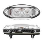 Clignotant Replay UNIVERSEL MINI OVALE 2 LEDS TRANSPARENT - CARBONE L 60mm - H 25mm 15mm HOMOLOGUE CE PAIRE