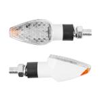 Clignotant Replay UNIVERSEL MINI PYRAMIDE 8 LEDS TRANSPARENT - BLANC TEMOIN L 68mm - H 27mm 30mm HOMOLOGUE CE PAIRE