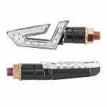 Clignotant Replay UNIVERSEL VIPER 15 LEDS BASE ABS TRANSPARENT - L 76mm - H 30mm 18mm HOMOLOGUE CE PAIRE
