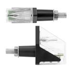 Clignotant Replay UNIVERSEL WING 3 LEDS BASE ABS TRANSPARENT MAT L 62mm - H 20mm 52mm PAIRE