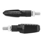 Clignotant Replay UNIVERSEL XRUN 3 12 LEDS TEMOINS 3 BASE ABS FUME - L 63mm - H 18mm 22mm HOMOLOGUE CE PAIRE