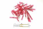 Connectique Bihr Bout à bout mâle rond à sertir thermo-rétractable Ø0,5mm²/1,5mm² - 50pcs transparent rouge