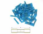 Connectique Bihr Bout &agrave; bout &agrave; sertir thermo-r&eacute;tractable &Oslash;1,5/2,5mm&sup2; - 50pcs transparent bleu
