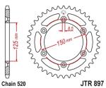 Couronne JT. Acier Standard - 520 43 dents