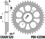 Couronne PBR aluminium ultra - light anodis&eacute; dur 4320M - 520