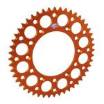Couronne Renthal Ultra light Anodise orange Anti boue 47 dents