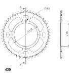Couronne SuperProx Cour Alu RAL - 1763 48 - BLK - Black 48 dents