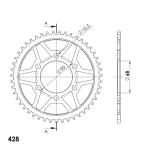 Couronne SuperProx Cour RFE - 1222 47 - BLK 50 - 15111 47 - Noir 47 dents