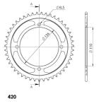 Couronne SuperProx Cour RFE - 455 47 - BLK JTR1465 - 47 - Noir 47 dents
