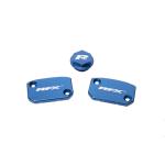 Couvercle maitre cylindre de frein RFX Jeu bouchons r&eacute;servoir Pro Bleu Frein embrayage Brembo