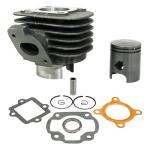 Cylindre P2R CYLINDRE SCOOT ADAPTABLE CPI 50 EURO 3 - KEEWAY 50 RY6, RY8, MATRIX, HURRICANE 2T (BRIDE ECHAPPEMENT 93&deg;) (AXE DE PISTON DIAM 12