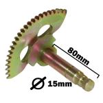 Entretoise axe de kick P2R AXE-PIGNON DE KICK SCOOT ADAPTABLE CPI 50 OLIVER 2003+-KEEWAY 50 MATRIX 2006-MALAGUTI 50 F12 2007+ (DIAM 15mm, L 80mm, 32 CANNEL