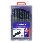 Foret Tivoly TSX ACIER RAPIDE HSS DIAM 1 A 10 mm 0,5 COFFRET 19 PIECES