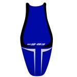 Housse de selle Bagster Azur Nacré/Noir/Gris/Lettres Grises Claires