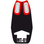 Housse de selle Bagster Blanc/Rouge/Argent/Lettres Argent
