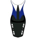 Housse de selle Bagster Bleu/Blanc/Noir Lettres Blanches et Bleues