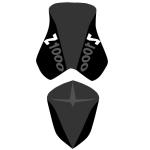 Housse de selle Bagster Noir/Noir Mat/Lettres Anthracites et Blanches