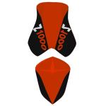 Housse de selle Bagster Orange/Noir/Lettres Oranges et Blanches