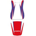 Housse de selle Bagster Rouge/Bleu/Noir/Lettres Blanches et Rouges