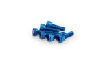 Kit Visserie Car&eacute;nage Puig En Aluminium Anodis&eacute; Bleu Blister 6 vis allen M5x15mm