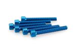 Kit Visserie Car&eacute;nage Puig En Aluminium Anodis&eacute; Bleu Blister 6 vis allen M6x45mm