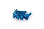 Kit Visserie Car&eacute;nage Puig En Aluminium Anodis&eacute; Bleu Blister 6 vis bomb&eacute; M5x25mm