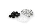 Kit Visserie Car&eacute;nage Puig En Aluminium Anodis&eacute; Bulles Argent BLISTER 6 VIS M5 ECROUS