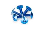 Kit Visserie Car&eacute;nage Puig En Aluminium Anodis&eacute; Bulles Bleu 6 Vis M6x20 T&ecirc;te diam&egrave;tre 16,8mm