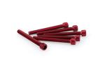 Kit Visserie Car&eacute;nage Puig En Aluminium Anodis&eacute; Rouge Blister 6 vis allen M6x55mm