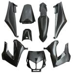Kit car&eacute;nage P2R CARROSSERIE-CARENAGE 50 A BOITE ADAPTABLE DERBI 50 SENDA 2000+2010 NOIR BRILLANT (KIT 8 PIECES) -P2R-