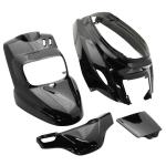 Kit car&eacute;nage P2R CARROSSERIE-CARENAGE SCOOT ADAPTABLE MBK 50 BOOSTER 2004+-YAMAHA 50 BWS 2004+ NOIR BRILLANT (KIT 4 PIECES) -P2R-