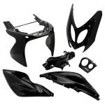 Kit car&eacute;nage P2R CARROSSERIE-CARENAGE SCOOT ADAPTABLE MBK 50 NITRO 1997+2012-YAMAHA 50 AEROX 1997+2012 NOIR BRILLANT (KIT 6 PIECES) -P2R-