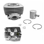 Kit cylindre-piston P2R HAUT MOTEUR CYCLO ADAPTABLE PEUGEOT 103 MVL-SP, SPX-RCX, VOGUE AIR -ALU NIKASIL P2R- FIXATION UNIQUEMENT A BRIDE- (LIVRE AVEC CU