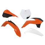 Kit plastiques R-tech 5 p orange-blanc