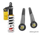 Kit suspension Touratech Amortisseur EXTREME 2 + cartouche EXTREME (+20 mm) - Noir - Jaune