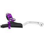 Levier d'embrayage Avoc MOTO UNIVERSEL ALU VIOLET - ARGENT POUSSIERE COURT 2 DOIGTS